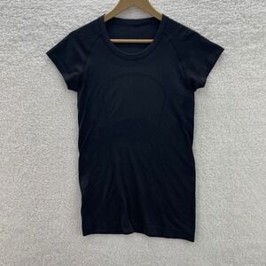 Lululemon Shirt Womens 8 Black Free Stride Gym Athleisure Sports Performance